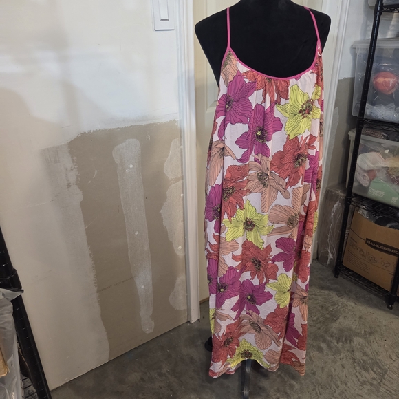 Joyspun Dresses & Skirts - Joyspun Floral Spaghetti Strap Maxi Dress Pink  Yellow Blossom Flowy Summer